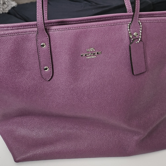 Coach Leather Tote Silver Mauve - Picture 5 of 15